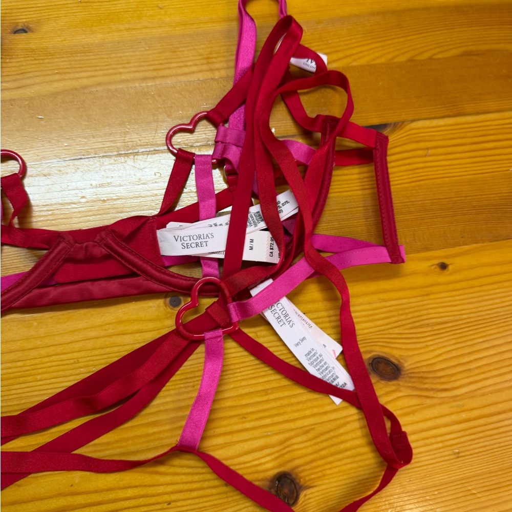 NWT Victorias Secret Very Sexy Heartware Open-Cup Strappy Caged Demi Bra Set - Picture 5 of 8